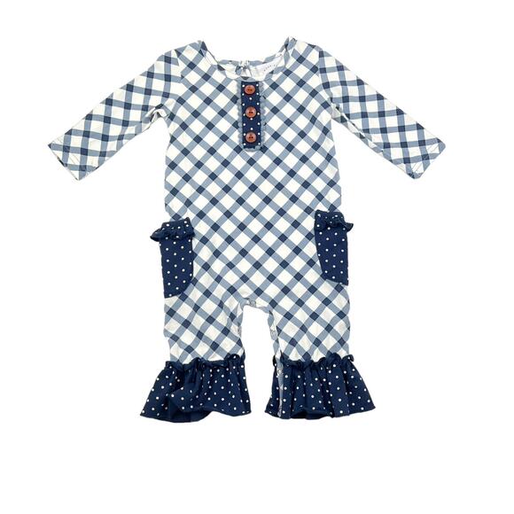Swoon Baby Blue Nantucket Romper - Picture 1 of 8